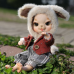 Adorable 10 Inch Porcelain Dress-up Baby Brownish red Dolls (BJD)